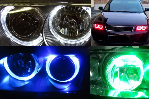 Кристални фарове ANGEL EYES за BMW 3 Серия E46 (1998-2001) - черни - седан
