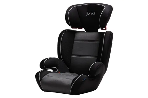 Детско столче за кола Petex Junior - Basic - черен цвят с бели кантове