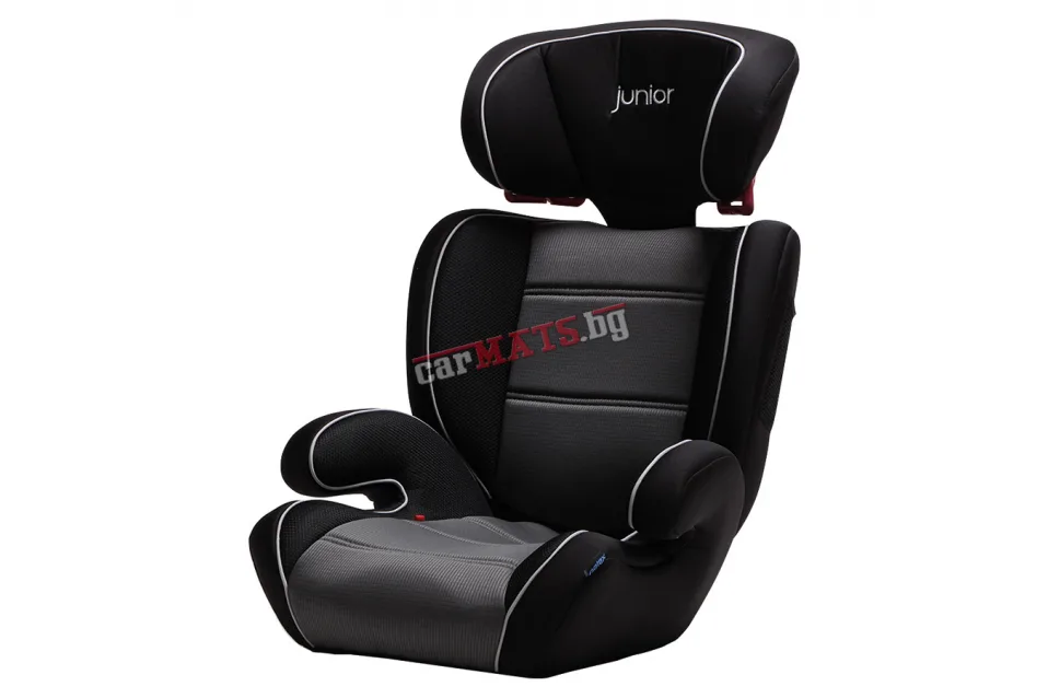 Детско столче за кола Petex Junior - Basic - черен цвят с бели кантове Детско столче за кола Petex Junior - Basic - черен цвят с бели кантове