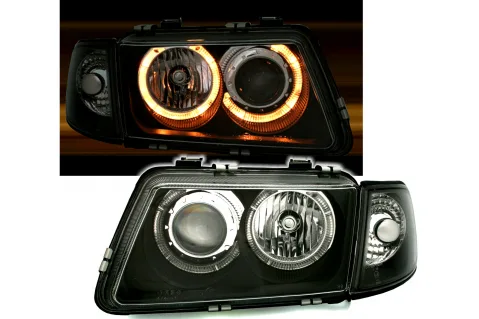 Кристални фарове ANGEL EYES за Audi A3 8L (1996-2000) - черни