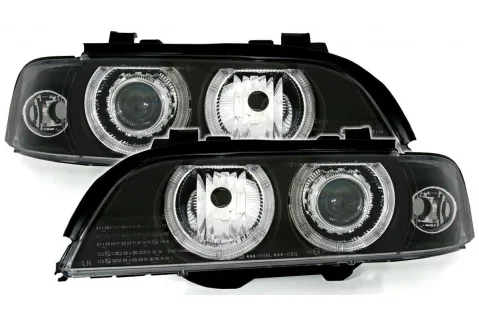 Кристални фарове ANGEL EYES за BMW 5 Серия E39 (1995-2000) - черни