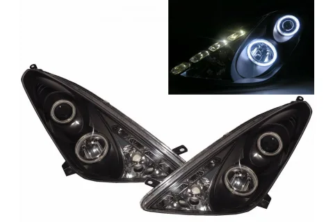 Кристални фарове ANGEL EYES за Toyota Celica (1999-2005)  - черни