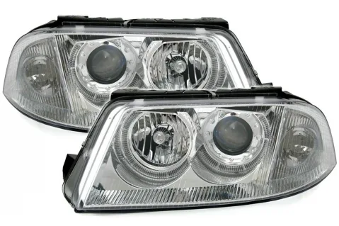 Кристални фарове ANGEL EYES за VW Passat B5.5 (2001-2005) - хром