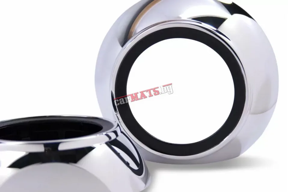 Капачка за лупа 2.5" Audi Design, полукръгла хром с черно D=13cm Капачка за лупа 2.5" Audi Design, полукръгла хром с черно D=13cm