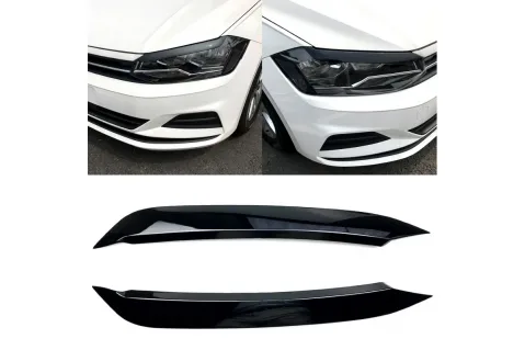 Вежди за фарове за VW Polo (2019+) - черен гланц